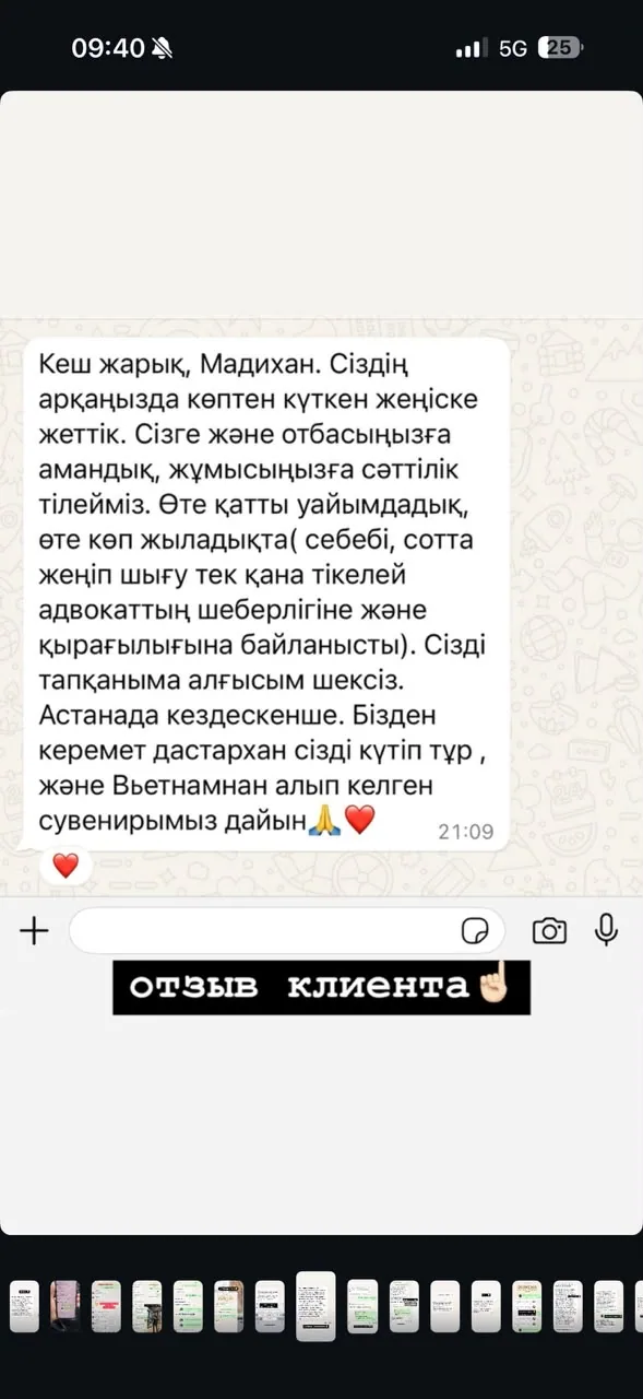 Отзыв клиента №7 — скриншот переписки