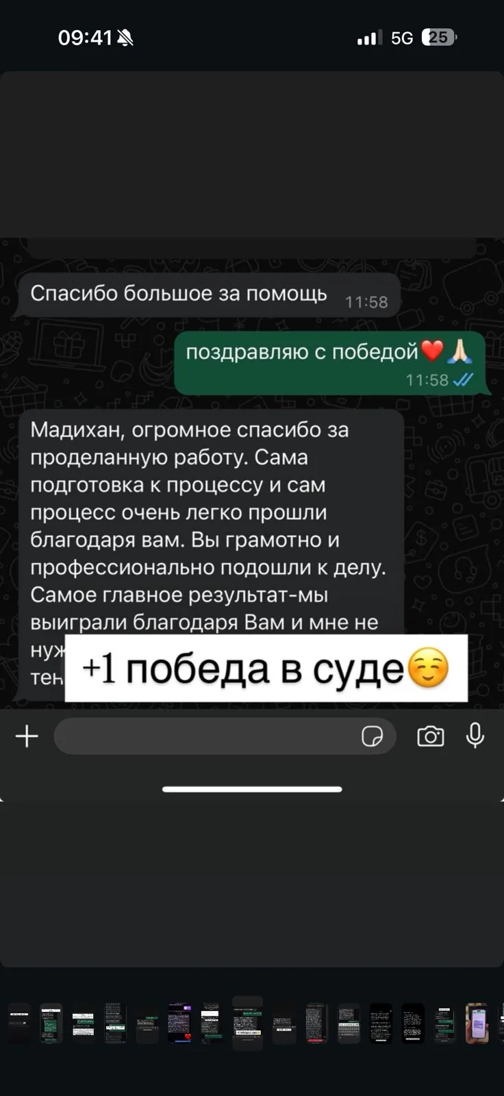 Отзыв клиента №9 — скриншот переписки