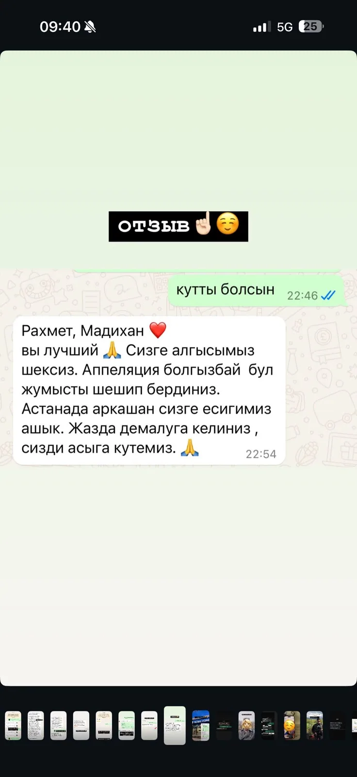 Отзыв клиента №16 — скриншот переписки