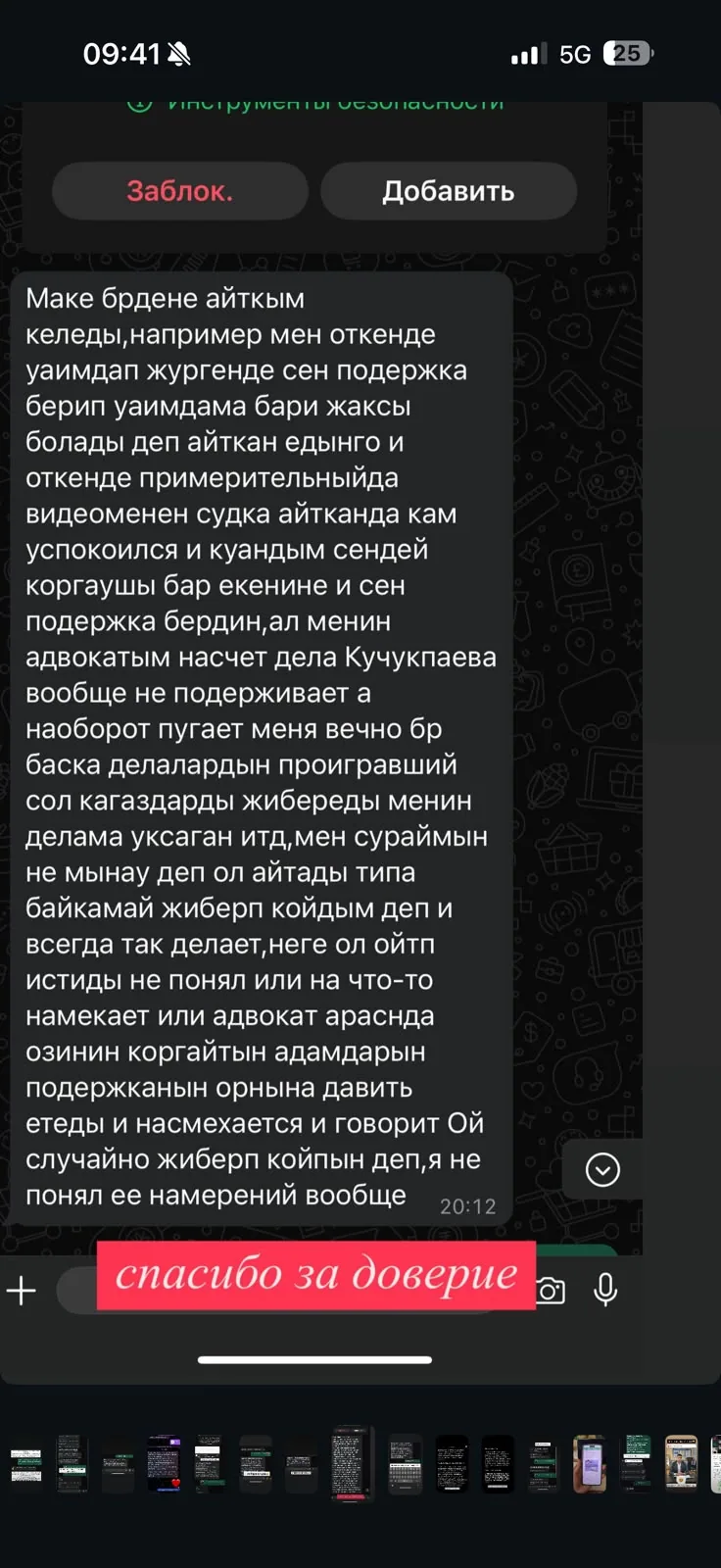 Отзыв клиента №21 — скриншот переписки